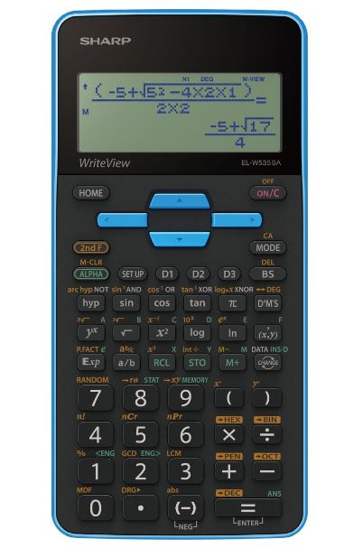 Sharp EL-W535SA Blue Writeview Scientific Calculator (Blue)
