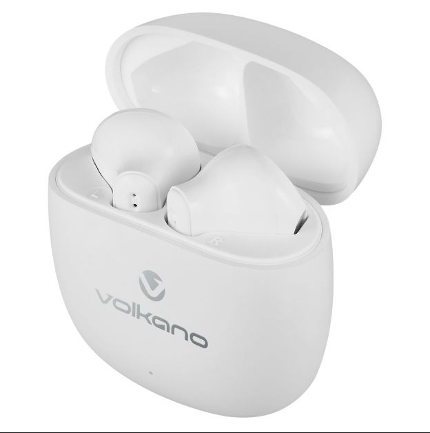 Volkano Sleek Series True Wireless Earphones (White)