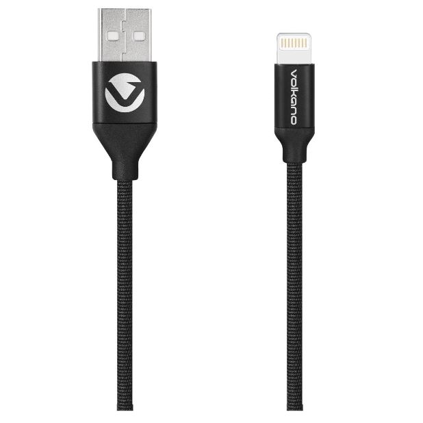 Volkano MFI Lightning Cable - Weave Series - 1.2m (Black)