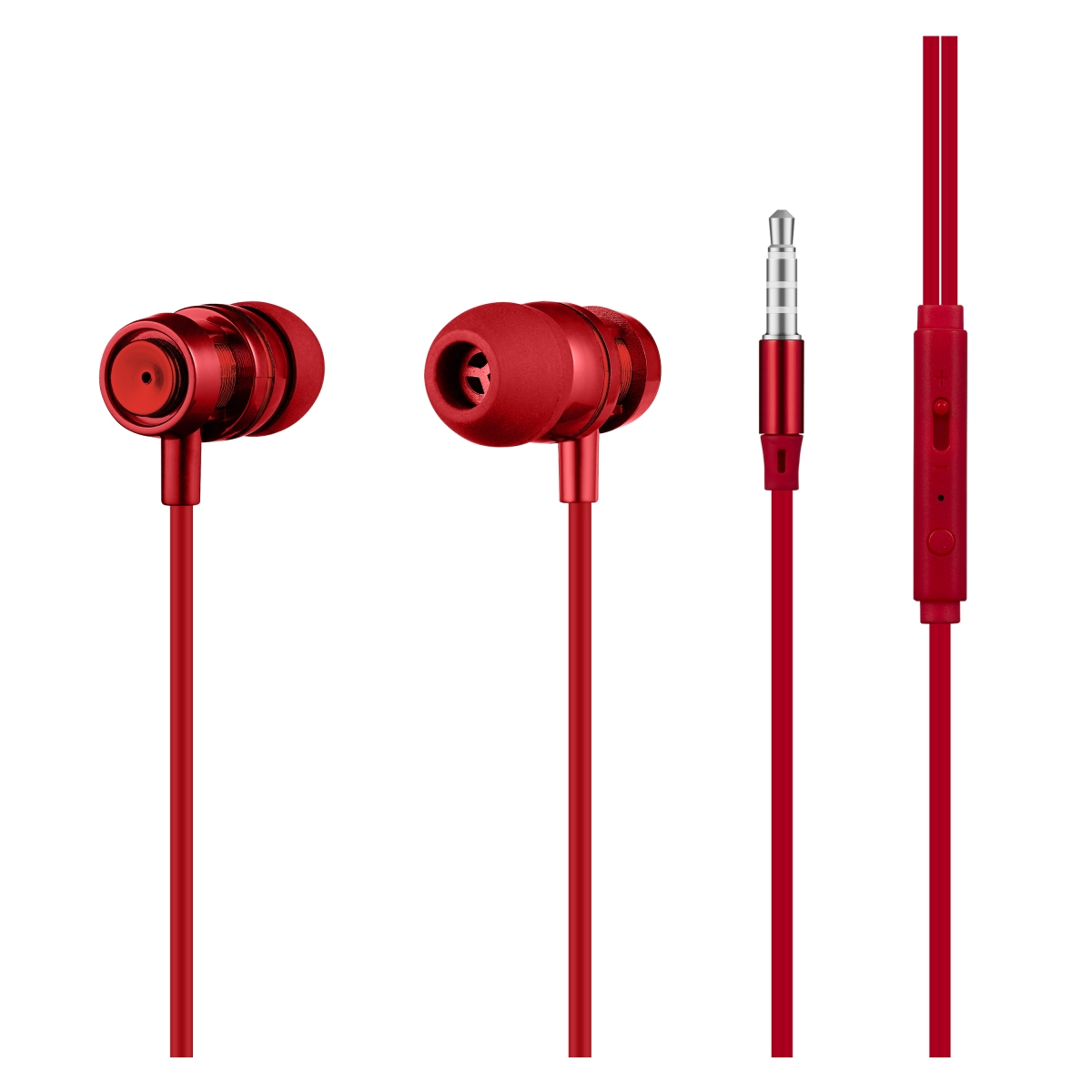 Volkano Alloy Series Earphones: Solid Red